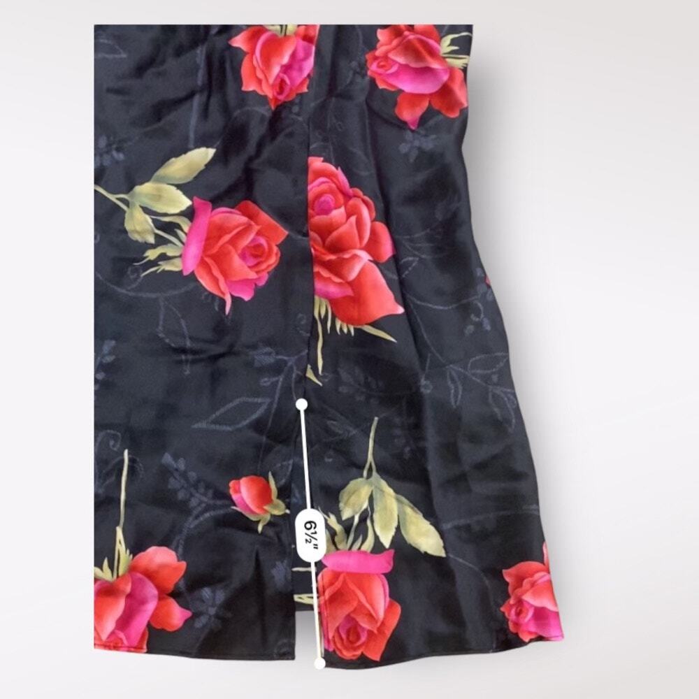 Victorias Secret Vintage Silk Floral Lace‎ Slip Mini Dress Size Large Black 90s - Picture 5 of 9